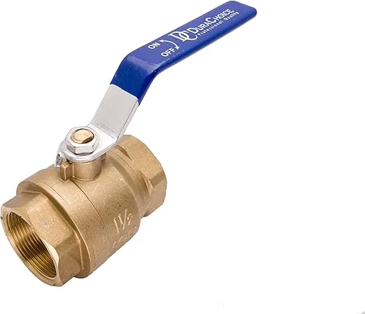 1-1/2" Brass Ball Valve - Full Port 600WOG for Water, Oil, and Gas with Blue Handle