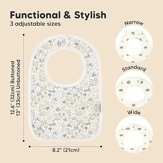 KeaBabies 8-Pack Organic Baby Bibs for Boy, Girl, Drool Bibs for Baby Boy & Girl Toddler, Infant Bibs, Cotton Bibs, Super Absorbent Drooling Teething Bibs (Prairie)