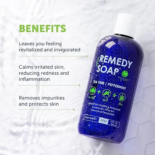 Truremedy Naturals Remedy Tea Tree Oil Body Wash - Body Wash That Helps Body Odor, Ringworm, & Skin Irritations - Tea Tree Soap Body Wash (1 pk, 12 oz)