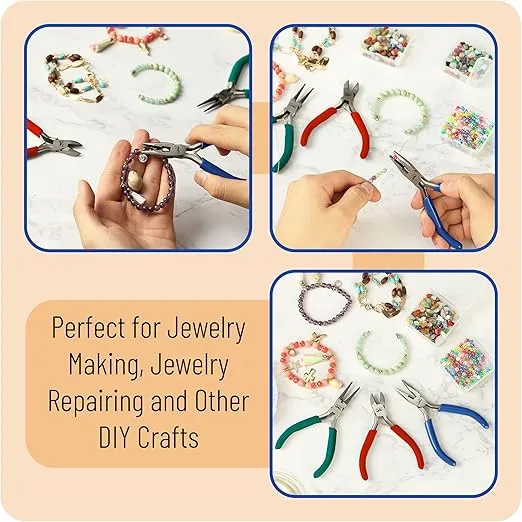 Mr. Pen- Jewelry Pliers, 3 Pack, Jewelry Making kit, Pliers for Jewelry Making, Mini Pliers, Wire Cutters for Jewelry Making, Chain Nose Pliers, Craft Pliers, Earring Pliers