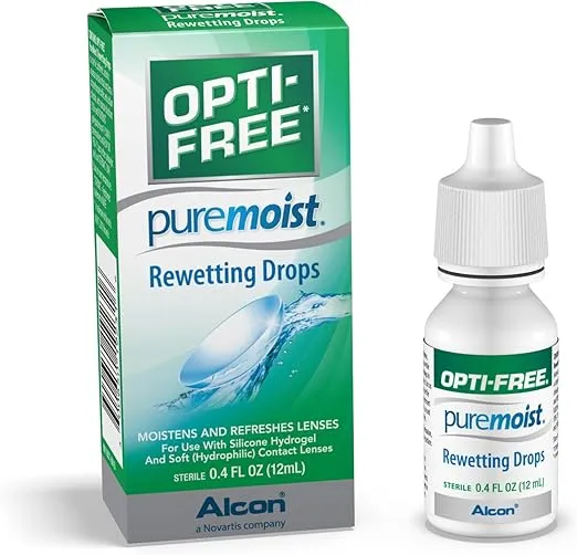 Opti-Free Puremoist Rewetting Drops, 0.4 Fl Oz (Pack of 2)