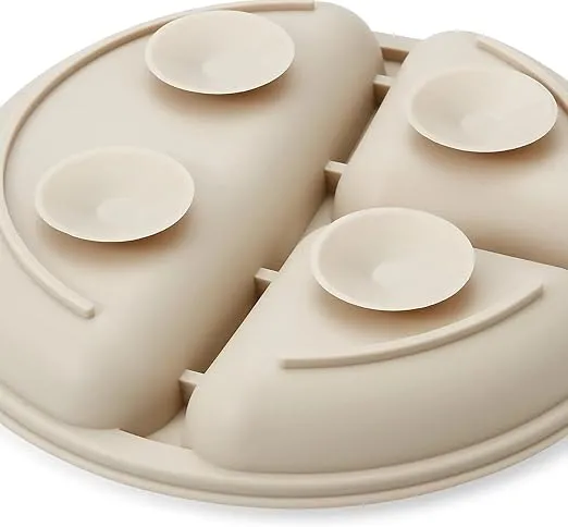 PandaEar 2 Pack Toddler Plates Silicone Suction Plates for Baby Kids| Divided Unbreakable Baby Feeding Plate, Non-Slip, Non-Toxic, BPA Free, Dishwasher and Microwave Safe