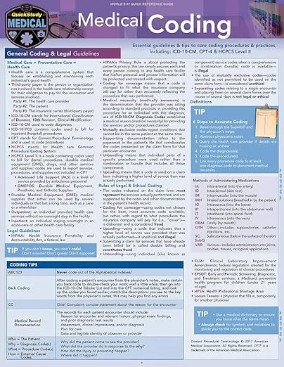 Medical Coding QuickStudy Laminated Reference Guide (QuickStudy Medical)