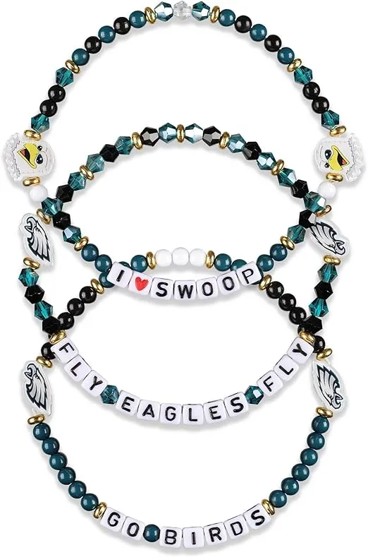 FOCO Philadelphia Eagles NFL 3 Pack Team Friendship Bracelet