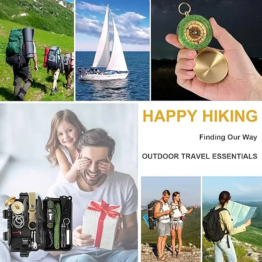 Survival Kit, Gifts for Men Dad Husband, Emergency Survival Gear and Equipment 19 in 1, Fishing Hunting Birthday for Men, Camping Accessories, Cool Gadget, Camping Essentials