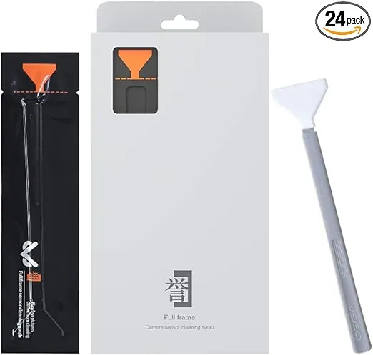 VSGO Digital Camera Sensor Cleaning Kit 24 Pcs Full Frame Sensor Cleaning Swabs Dry CCD CMOS Clean Swab Compatible for Nikon Sony Canon DSLR Camera Clean V-S03E