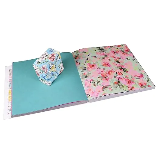 Origami Cherry Blossoms Paper Pack Book: 256 Double-Sided Folding Sheets with 16 Different Cherry Blossom Patterns with solid colors on the back (Includes Instructions for 8 Models)