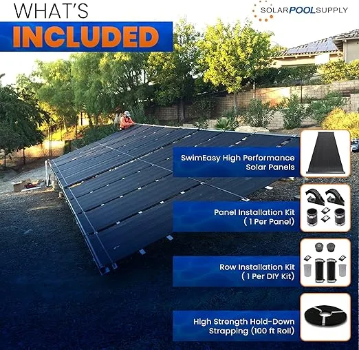 SolarPoolSupply High Performing Design - Premium Solar Pool Heater System DIY Kit - 15-20 Year Life Expectancy (4-4x10 / 1.5" I.D. Header)