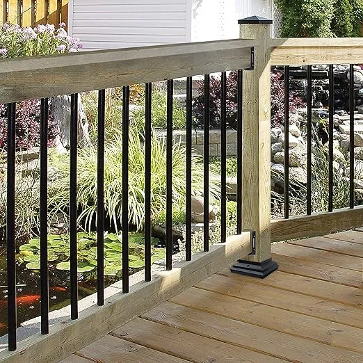 Nuvo Iron RDPS32 3/4" Round Baluster-32 L. w/Plastic End Caps-10 Pack Baluster, Black, 10 Count
