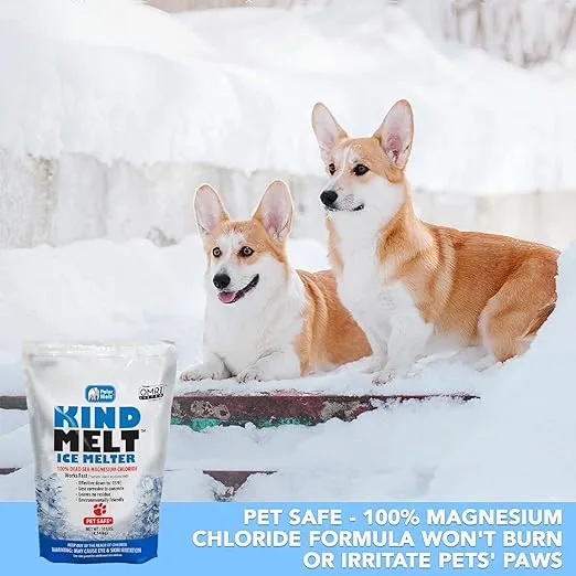HARRIS Kind Melt Pet Friendly Ice and Snow Melter, Fast Acting 100% Pure Magnesium Chloride Formula, 10lb