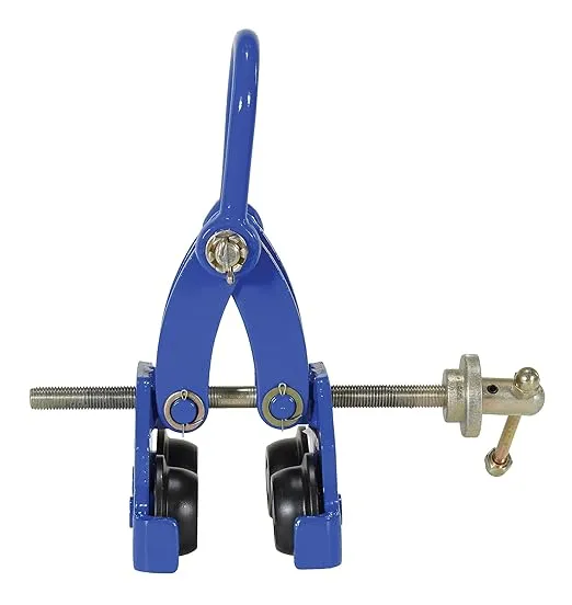 Vestil QIT-4 Steel Quick Install Manual Trolley with Powder Coat Finish, 4,000-lb. Capacity, 3 - 7-1/2" Beam Flange Width, 10" Headroom , Blue