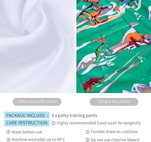 BIG ELEPHANT Toddler Training Pants, Soft Cotton Absorbent Training Underwear for Baby Boys & Girls