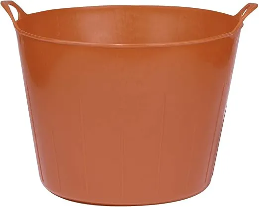 Little Giant® Poly/Rubber FlexTub Bucket | Ultra Durable & Versatile Farm Tub | Gardening Tub | Plastic Synthetic Tub | Red