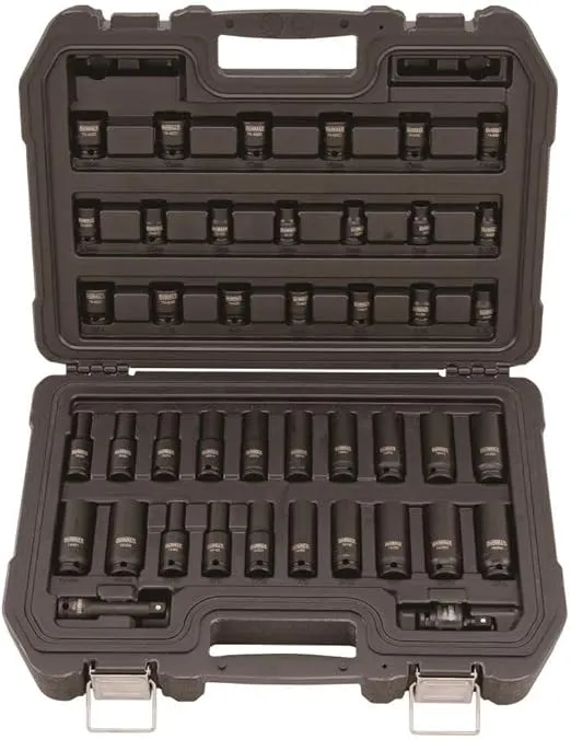 DEWALT Impact Socket Set, Combination, SAE/MM, 3/8-Inch Drive, 42-Piece (DWMT19248)