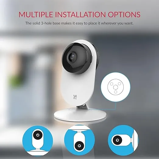 YI Pro 2K Home Security Camera, 2.4Ghz Indoor Camera with Person, Vehicle, Animal Smart Detection, Phone App for Baby, Pet, Dog Monitoring, Works with Alexa and Google Assistant