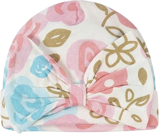 Gerber Baby Girls Cap and Mitten Sets 8pc Pink Floral 0-3 Months