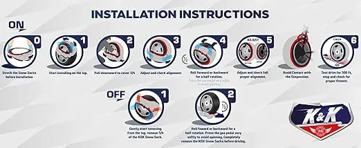Automotive Snow Socks for Tires - Eco Series for Efficient Grip Alternative for Tire Snow Chain - Snow Traction Device for Passenger Cars SUVs Trucks Winter Emergency Accessory European(X-Large)