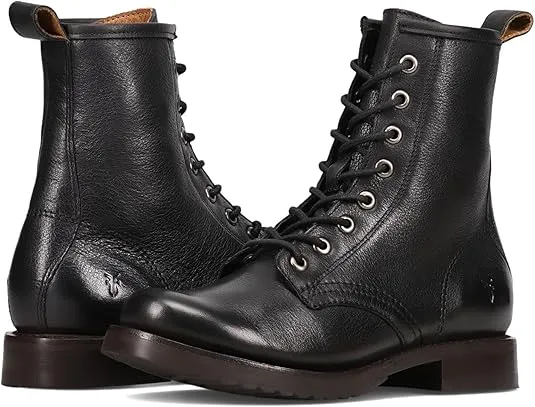 Frye Veronica Women’s Combat Boots Crafted from Hand-Burnished Vintage Italian Leather with Genuine Stitch-Down Welt Construction and Leather Lining – 6 ¾” Shaft Height