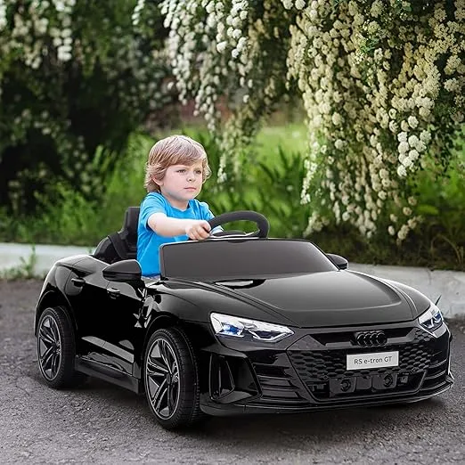 Aosom Kids Ride on Car, 12V Licensed Audi RS E-tron GT 3.1 MPH Electric Car for Kids, Ride-on Toy for Boys and Girls with Remote Control, 4 Wheels with Suspension, Horn, Music, Lights, Black