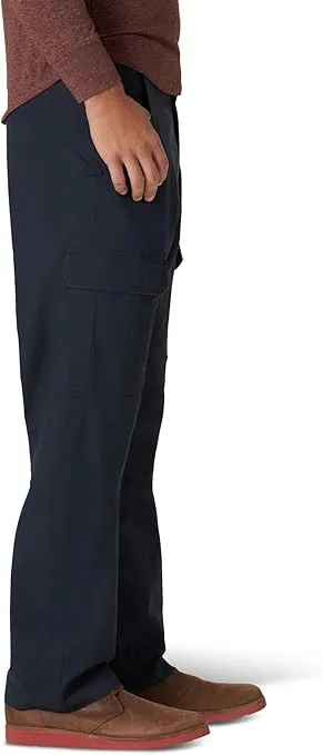 Wrangler Authentics Men's Big & Tall Relaxed Fit Stretch Cargo Pant, Navy, 46W x 30L