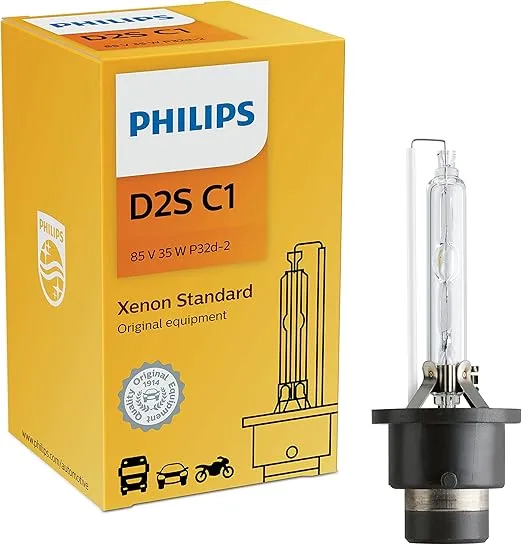 PHILIPS - 85122C1 Philips D2S Standard Authentic Xenon HID Headlight Bulb, 1 Pack