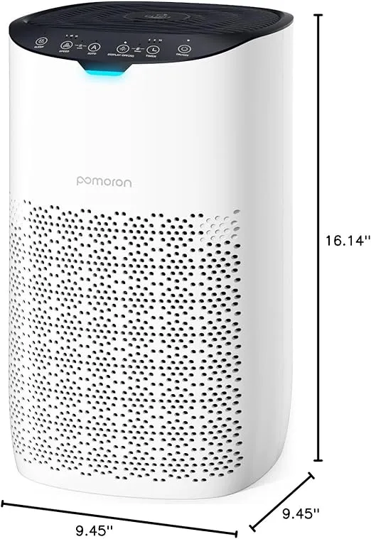 POMORON Air Purifiers for Home Large Room Up to 3500Ft² with Air Quality Sensor&Auto Mode, UV, Efficient HEPA Air Purifiers Filter 99.97% of Pollen Allergies Smoke Dust Pet Dander for Bedroom, MJ003HD