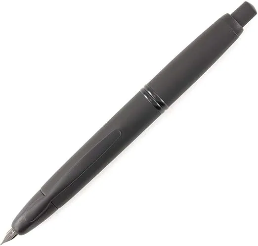 Pilot Vanishing Point Collection Refillable & Retractable Fountain Pen, Matte Black Barrel, Blue Ink, Extra Fine Nib (60579)