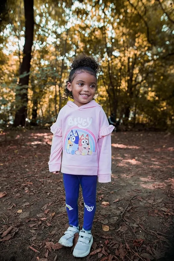 Bluey Girls Fleece Hoodie and Leggings Outfit Set