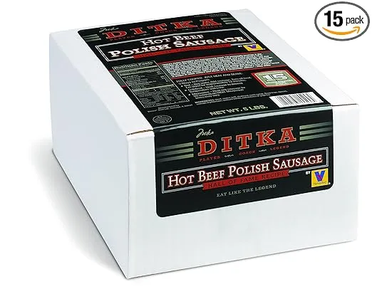 Ditka Monster Hot Polish Sausage 8" 3:1 5 lbs. 15 count
