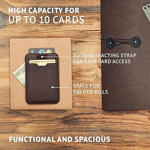 Vaultskin CHELSEA Mens RFID Blocking Slim Leather Card Wallet - Minimalist Front Pocket Cardholder