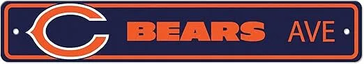 FANMATS NFL - Chicago Bears Team Color Street Sign Décor 4in. X 24in. Lightweight