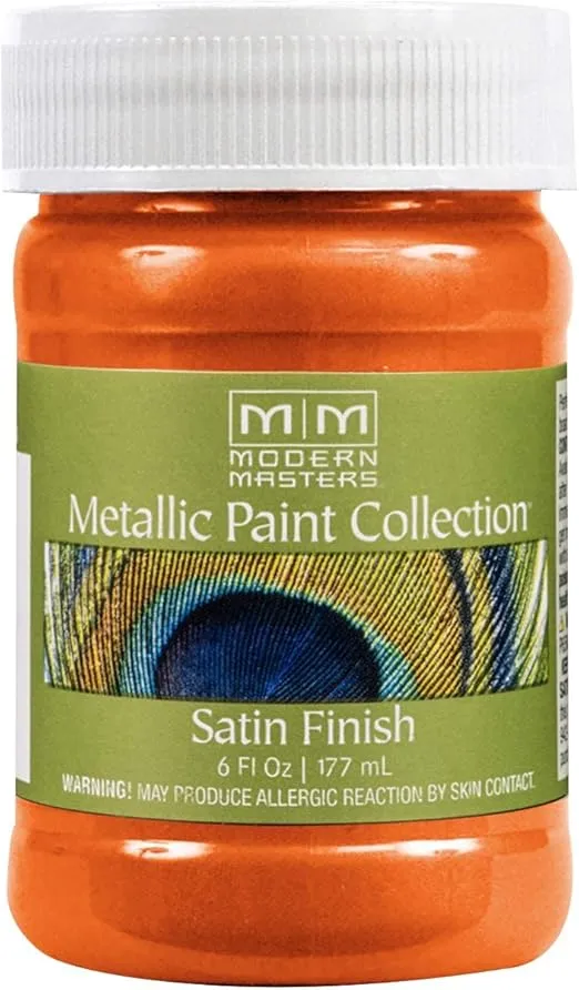 6 oz Modern Masters ME702 Burnt Orange Metallic Paint Collection, Satin Water-Based Decorative Metallic Paint