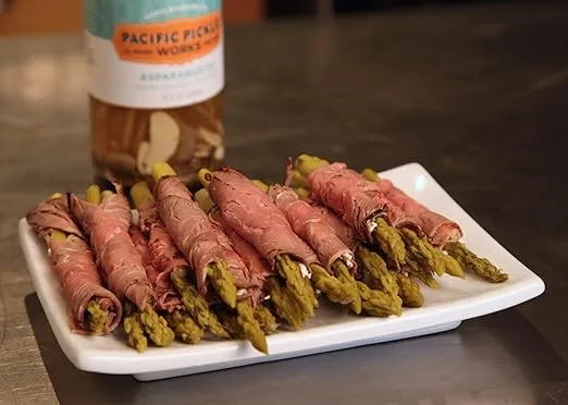 Asparagusto - Pickled Asparagus Spears - Gourmet Preserved Vegetables for Garnishes - non-GMO, Gluten-Free 16oz (2-pack)