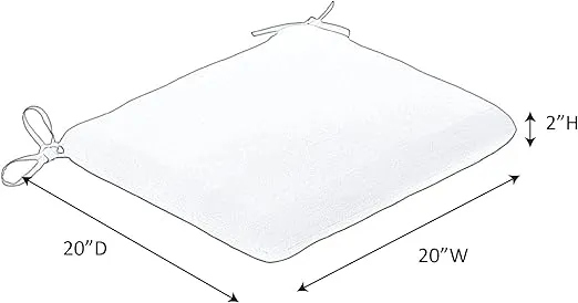 Sunbrella Patio Cushions - (2 Pack) - 20" W x 20" L x 2.5" T, Outdoor Chair Cushion with Comfort, Style & Durability Designed for Outdoor Living - Made in The USA