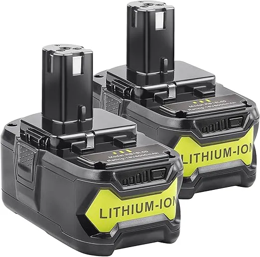 Futurebatt [2Pack] 18V 6.0 Ah HIGH Capacity Battery for Ryobi ONE+ System P102 P103 P105 P107 P108 P109 P122 18-Volt w/LED Gauge Indicator Cordless Tool Battery