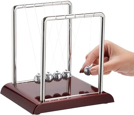 Juvale Newton's Cradle Balance Pendulum, Physics Learning Desk Toy, Swinging Kinetic Balls for Home, Office Decoration, Stress Relief, Fun Science Fidget Accessories (7x6x7 in)