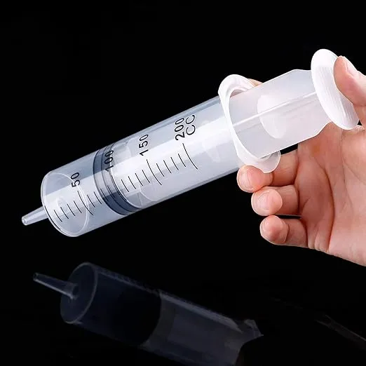 Frienda Large Plastic Syringe 4 Pack Measuring Syringe Tools Dispensing Multiple Uses(200 ml)