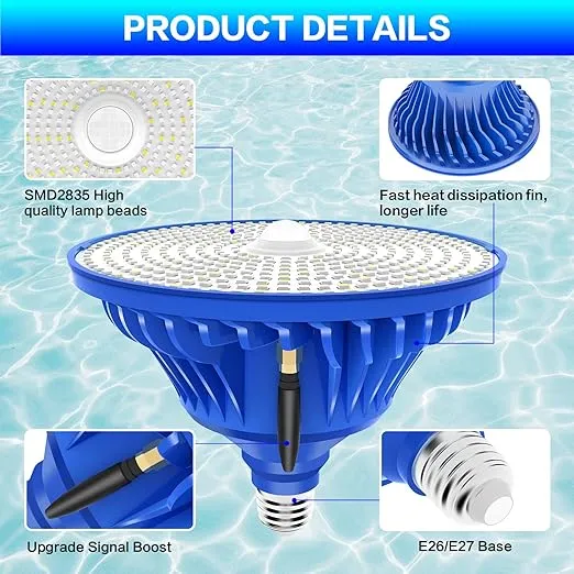 CEDIO Pool Lights for Inground Pool, 120V 55W Led Pool Light Bulb for Inground Pool, Color Changing Underwater Pool Light with Remote Control, E26/E27 Replacement for Pentair Hayward Fixture