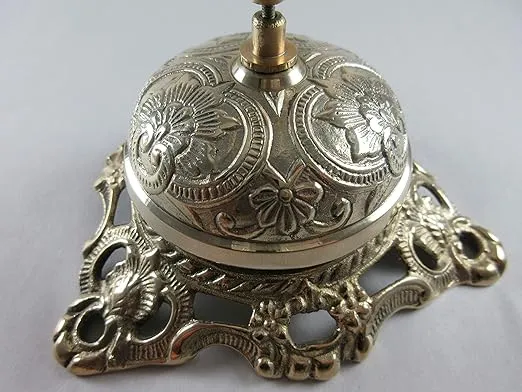 Upper Deck Ornate Solid Brass Hotel Counter Bell