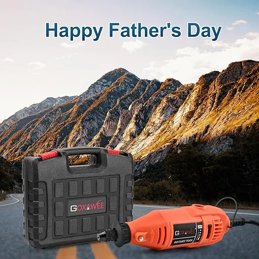 GOXAWEE Rotary Tool Kit with Keyless Drill Chuck and Flex Shaft, Variable Speed Electric Multiuse Tool & 140 Accessories for Cutting, Drilling, Engraving, Grinding, Sanding, Polishing, Crafts, and DIY