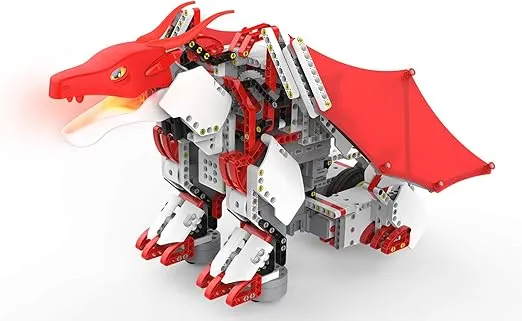 Mythical Series: FireBot Kit/App-Enabled Building & Coding STEM Robot Kit (606 Pcs), Red, Model:JRA0601