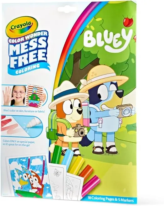 Crayola Bluey Color Wonder Coloring Set, 18 Bluey Coloring Pages, Mess Free Coloring for Toddlers, Bluey Toys, Holiday Gifts for Kids, Stocking Stuffer