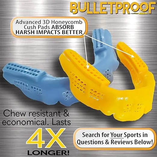 Bulletproof: World’s Thinnest Most Breathable Mouthguard is 3X Stronger! Sports Mouth Guard Adult Youth Braces. MMA Wrestling Basketball Football Hockey Lacrosse BJJ Boxing & Grinding Teeth. Men Women