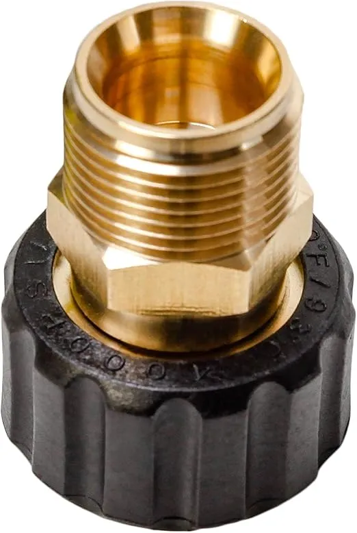 Sun Joe SPX-M22M2F 14mm Male to 15mm M22 Female High Hose Adapter, Fits SPX Series Pressure Washers for Other Accessory Brands, Brass