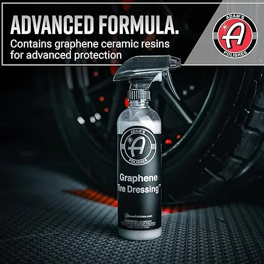 Adam's Polishes Graphene Tire Dressing - Deep Black Finish W/Graphene Non Greasy Car Detailing | Use W/Tire Applicator After Tire Cleaner & Wheel Cleaner | Ceramic Coating Like Tire Protection (16oz)