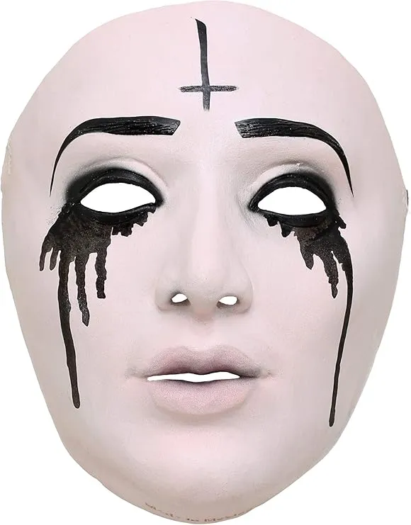 Scary Nun Latex Mask Costume - Face Mask, Elastic Band, Openings at Eyes and Nostrils