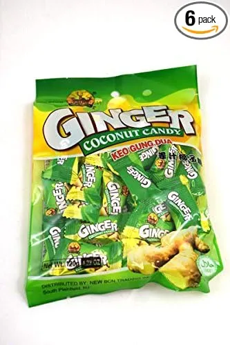 Ginger Coconut Hard Candy Keo Gung Dua 4.23 oz (120g) X 6 bags