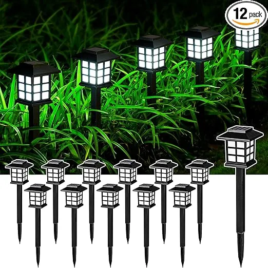 SOLPEX Solar Outdoor Lights,12 Pack Solar Path Lights, Solar Walkway Lights Outdoor, Solar Garden Lights, Solar Pathway Lights Outdoor Waterproof for Garden, Yard, Landscape and Driveway(Cold White)