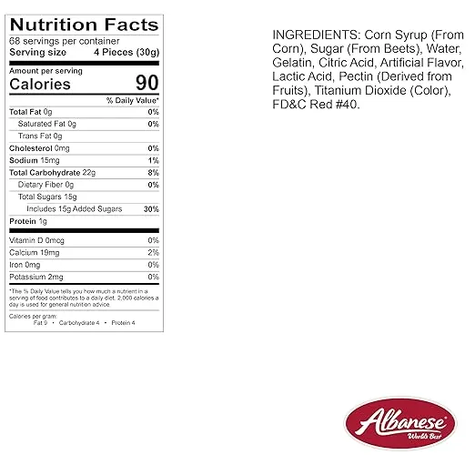 Albanese World's Best Gummi Watermelon Rings, 4.5lbs of Candy