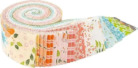 Sandy Gervais Spring's in Town Rolie Polie 40 2.5-inch Strips Jelly Roll Riley Blake RP-14210-40